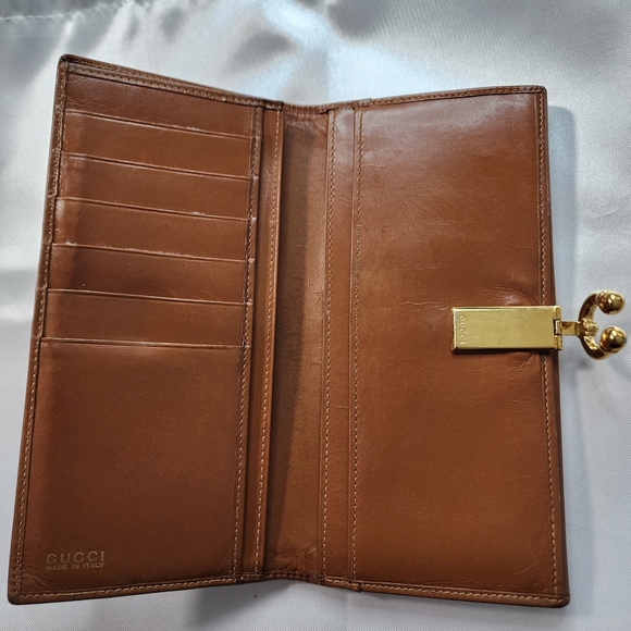 Gucci Vintage Brown Leather Horsebit Clasp Wallet - Picture 9 of 14